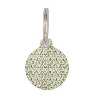 Seamless Forest Leaves Pattern Dark Botanical Pet Tag