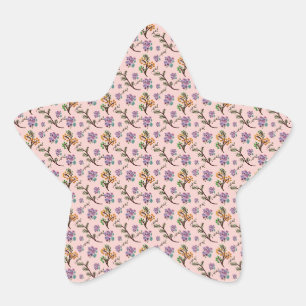 Seamless Forest Leaves Pattern Dark Botanical  Star Sticker