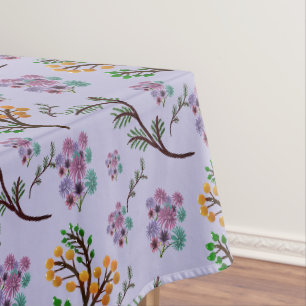 Seamless Forest Leaves Pattern Dark Botanical  Tablecloth