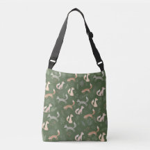 Seamless Fox Winter Branches and Leaves Pattern