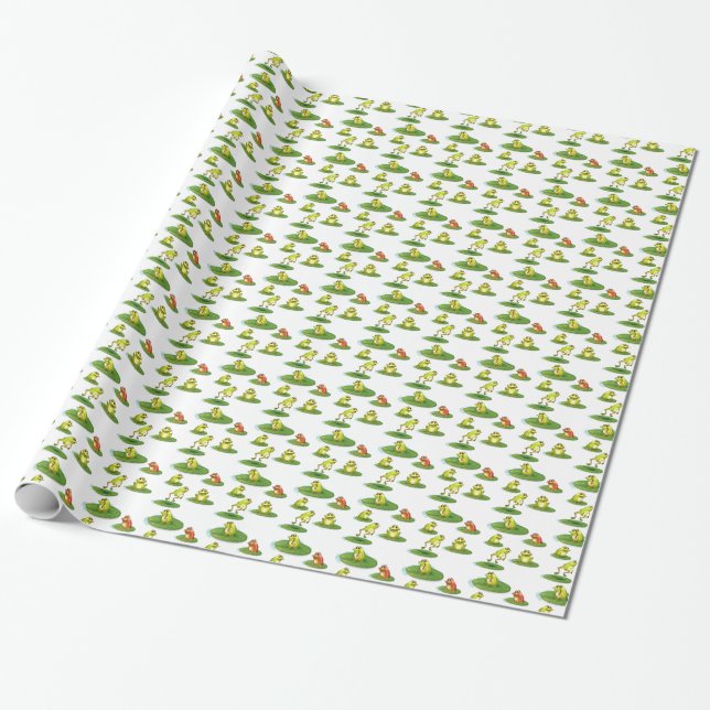 Seamless frogs wrapping paper (Unrolled)