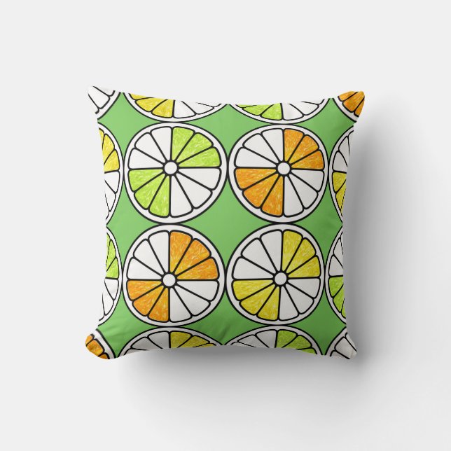 Seamless fruit pattern. Painted illustration. Oran Cushion (Front)