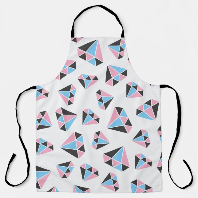 seamless gem pattern. Vintage illustration Apron (Front)