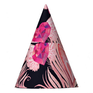 Seamless Gentle Watercolor Valentine's Pattern Party Hat