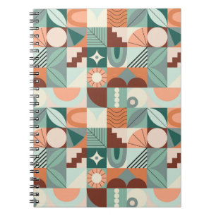 Seamless geometric, abstract mosaic pattern. notebook