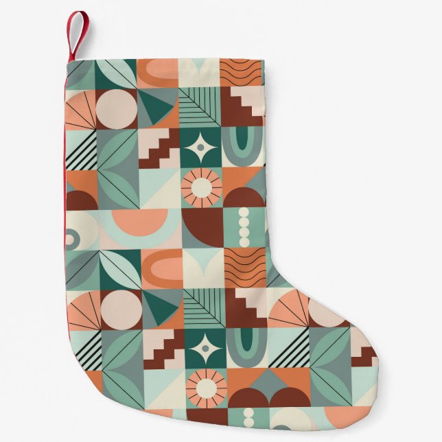 Seamless geometric, abstract mosaic pattern. small christmas stocking (Front)