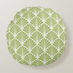 Seamless Geometric Art Deco Pattern. Abstract vint Round Cushion