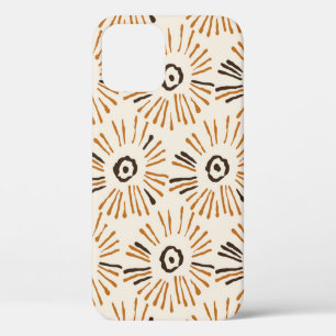 Seamless geometric batik floral pattern on autumn iPhone 12 case