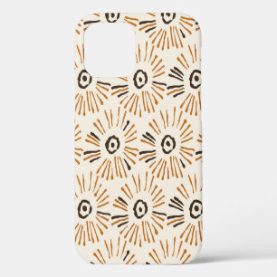 Seamless geometric batik floral pattern on autumn iPhone 12 case