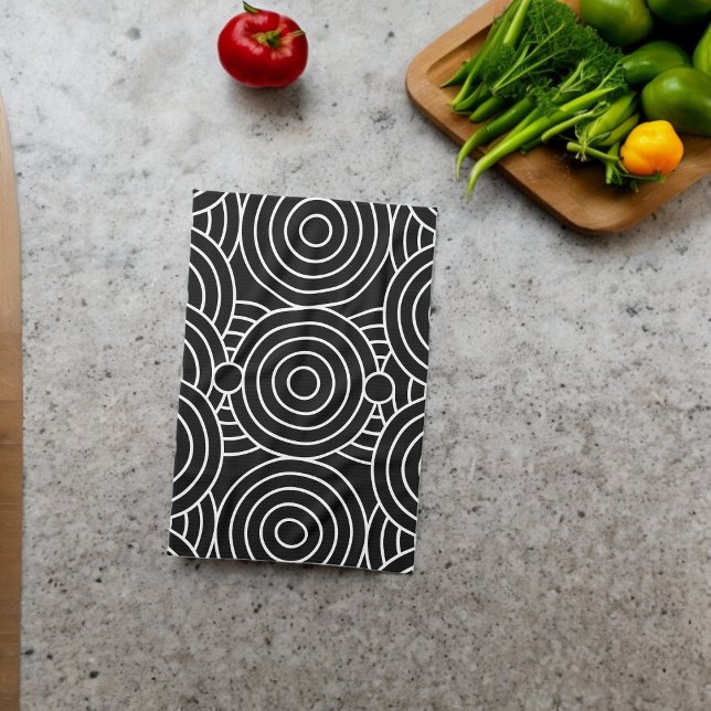 Seamless Geometric Circles  Tea Towel (Kitchen Towel)
