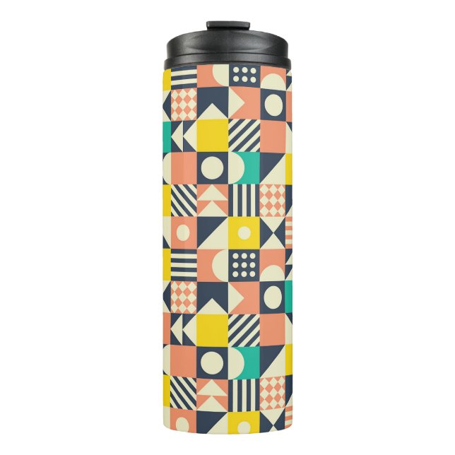 seamless geometric colorful pattern thermal tumbler (Front)