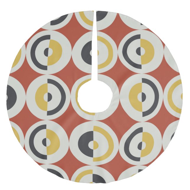 Seamless Geometric Colourful Circles Pattern Brushed Polyester Tree Skirt (Front)