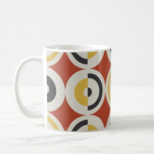 Seamless Geometric Colourful Circles Pattern Coffee Mug (Left)
