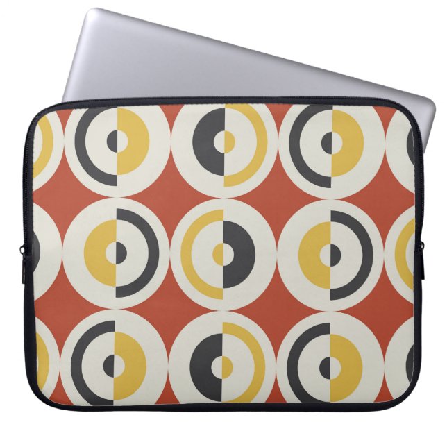 Seamless Geometric Colourful Circles Pattern Laptop Sleeve (Front)