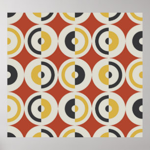 Seamless Geometric Colourful Circles Pattern Poster