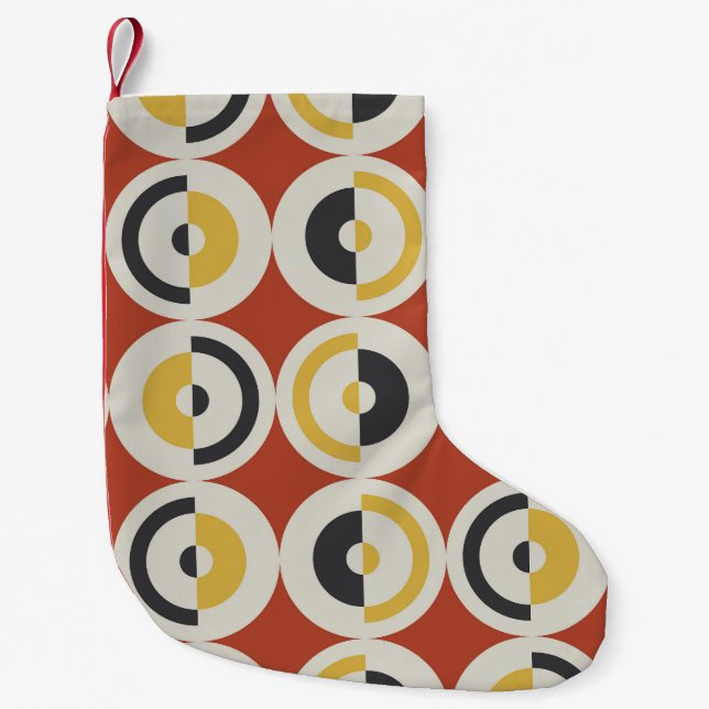 Seamless Geometric Colourful Circles Pattern Small Christmas Stocking (Front)