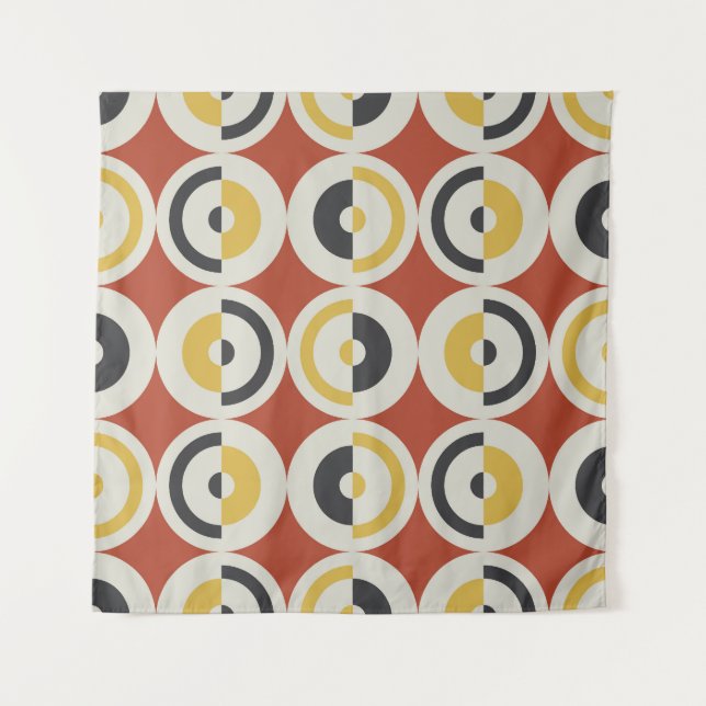 Seamless Geometric Colourful Circles Pattern Tapestry (Front)
