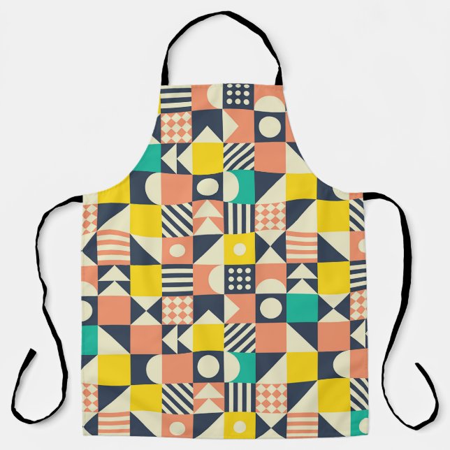 seamless geometric colourful pattern apron (Front)