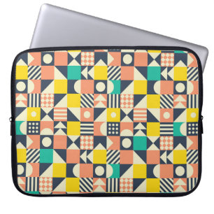 seamless geometric colourful pattern laptop sleeve