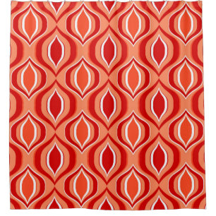 Seamless geometric ethnic pattern. Red, brown orna Shower Curtain