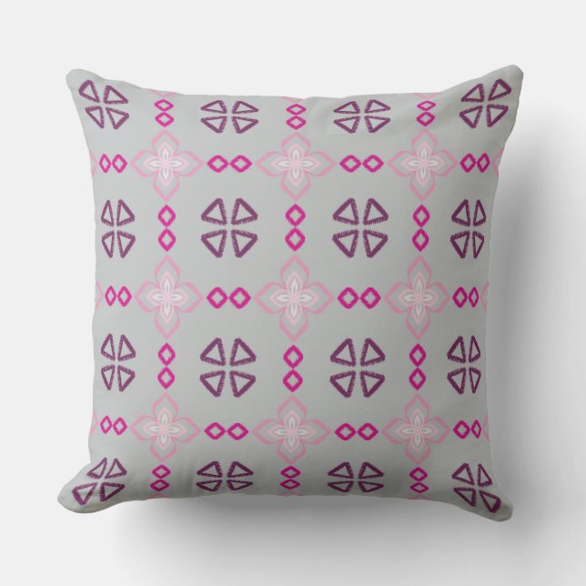 Seamless geometric floral pattern  cushion (Front)