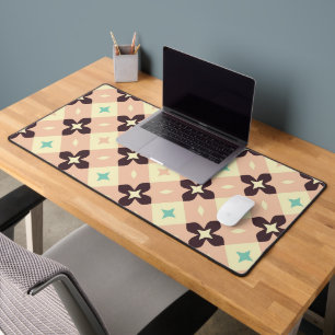Seamless geometric floral pattern desk mat
