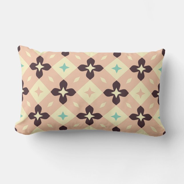 Seamless geometric floral  pattern lumbar cushion (Front)