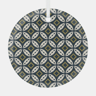 Seamless geometric flowers: colourful pattern. glass tree decoration