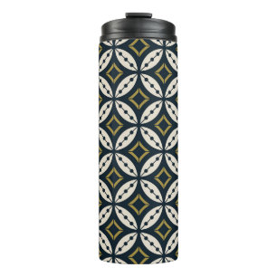 Seamless geometric flowers: colourful pattern. thermal tumbler