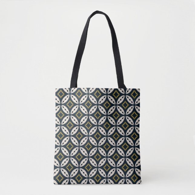 Seamless geometric flowers: colourful pattern. tote bag (Front)