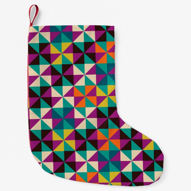 Seamless Geometric, Modern Pattern Design. Small Christmas Stocking (Front)