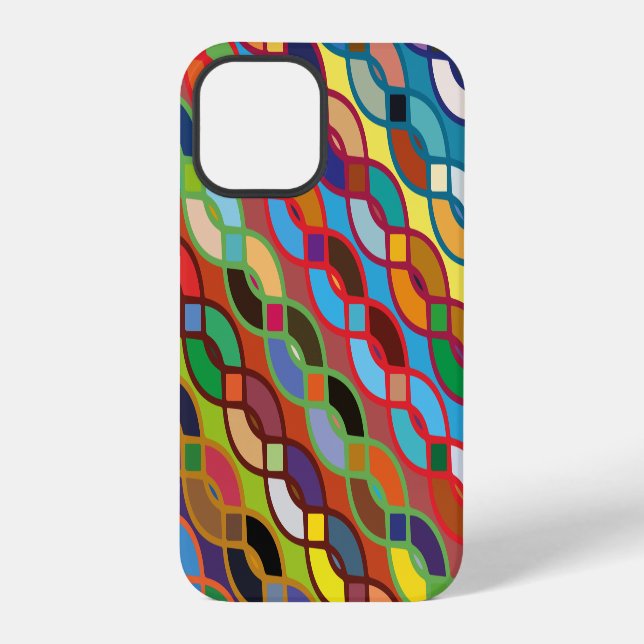 Seamless Geometric Multicolor Chain Pattern iPhone Case (Back)