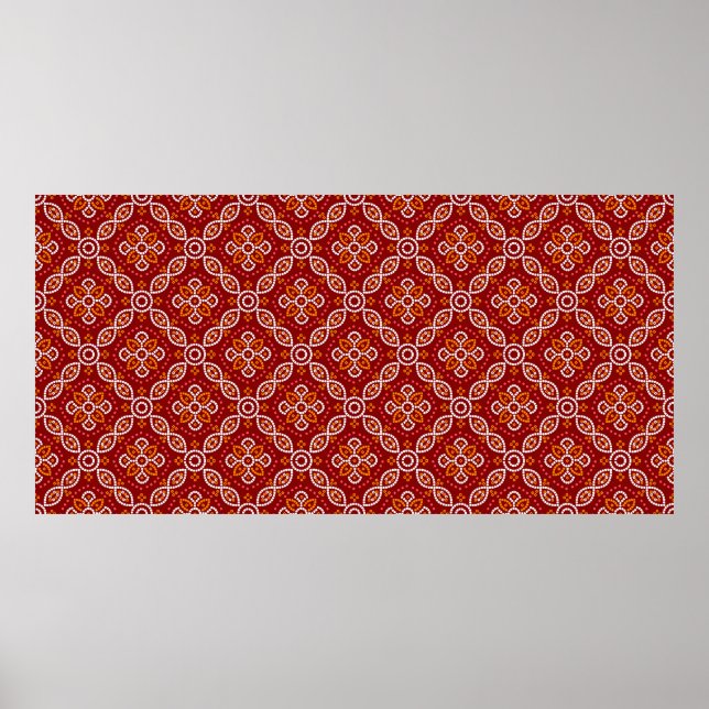 Seamless geometric patoda bandhani pattern poster (Front)