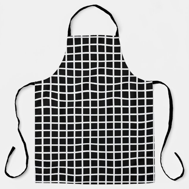 Seamless geometric pattern. Black square on white  Apron (Front)