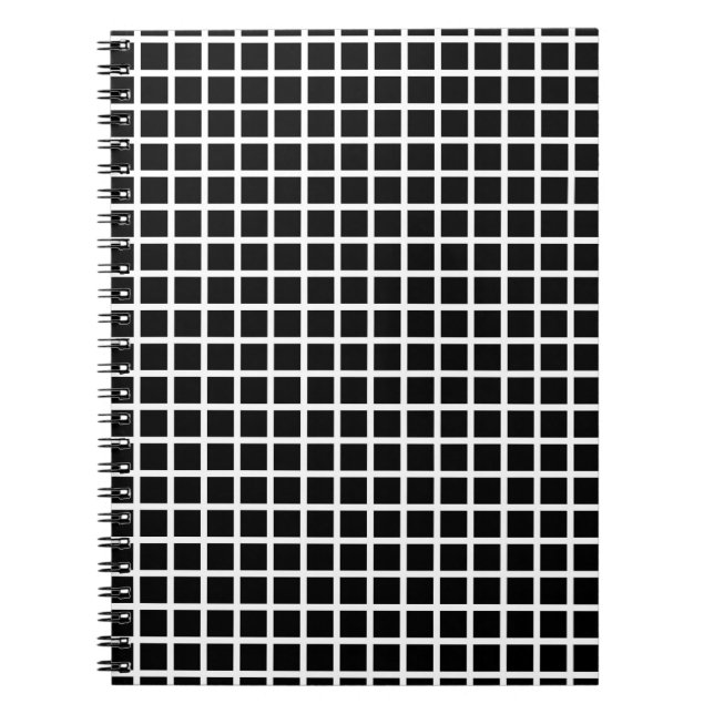 Seamless geometric pattern. Black square on white  Notebook (Front)