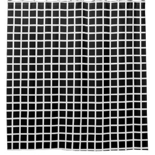 Seamless geometric pattern. Black square on white  Shower Curtain