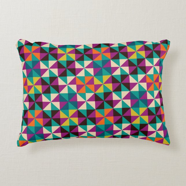 Seamless geometric pattern decorative cushion (Front)