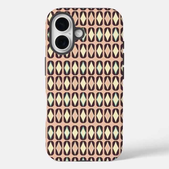 Seamless geometric pattern in dark brown leaf  Case-Mate iPhone case (Back)