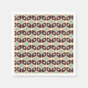 Seamless geometric pattern in dark brown leaf napkin