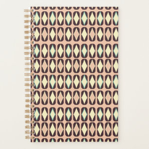 Seamless geometric pattern in dark brown leaf  planner