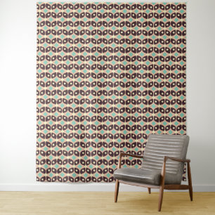 Seamless geometric pattern in dark brown leaf tapestry