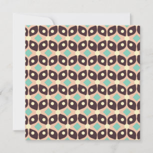 Seamless geometric pattern in dark brown leaf thank you card