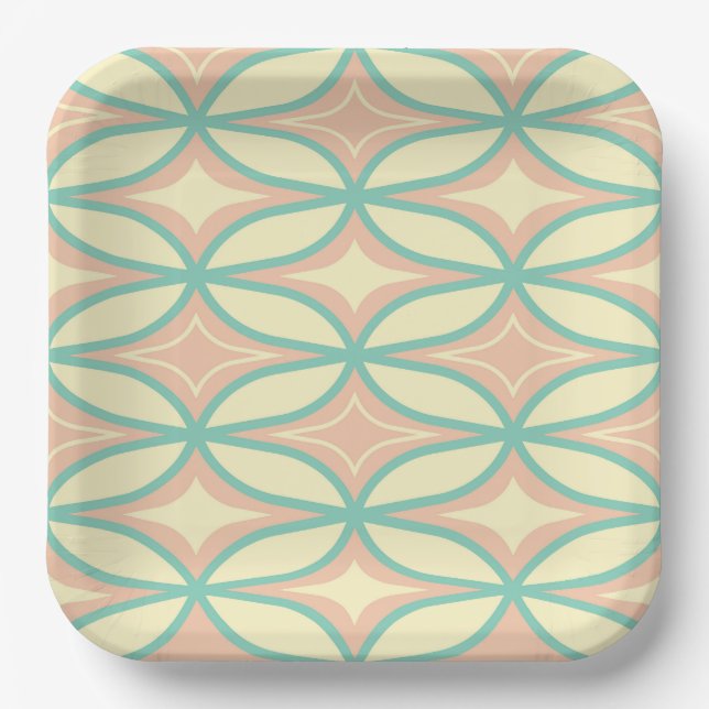  Seamless geometric pattern in diamond shapes  Paper Plate (Front)