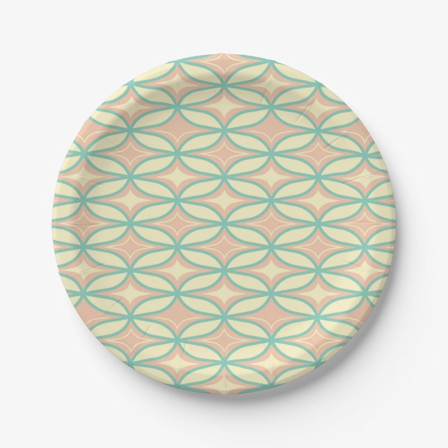  Seamless geometric pattern in diamond shapes  Paper Plate (Front)