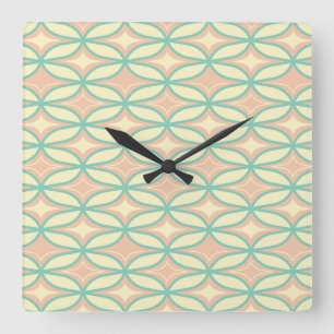 Seamless geometric pattern in diamond shapes Square Wall Clock