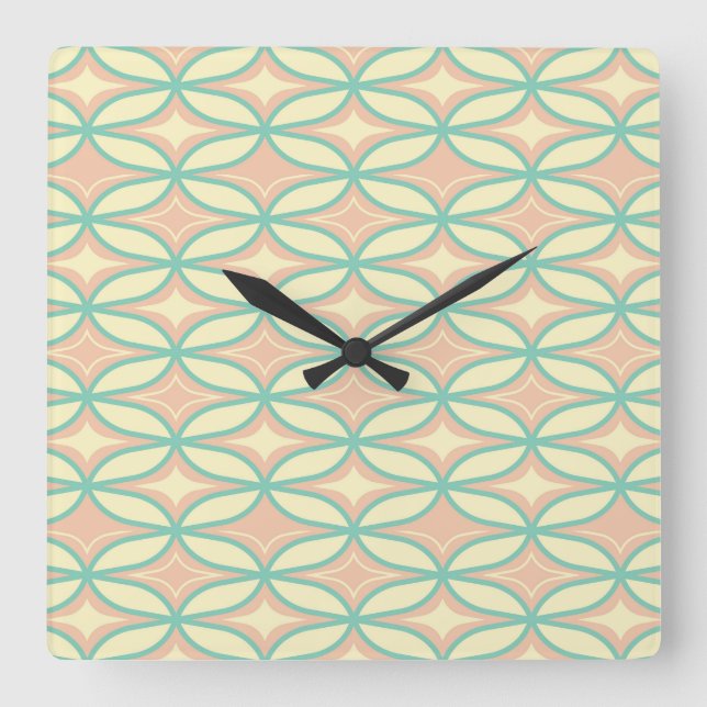  Seamless geometric pattern in diamond shapes  Square Wall Clock (Front)