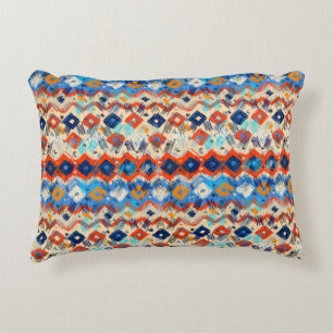 Seamless geometric pattern in ethnic decorative cushion
