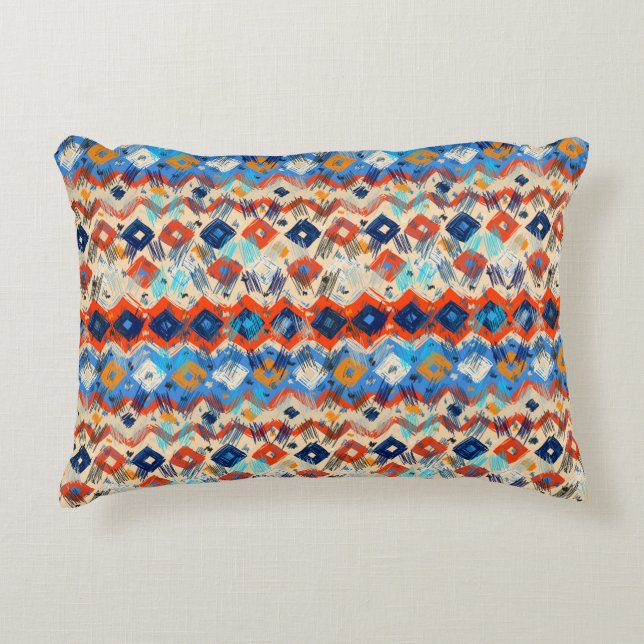 Seamless geometric pattern in ethnic decorative cushion (Front)