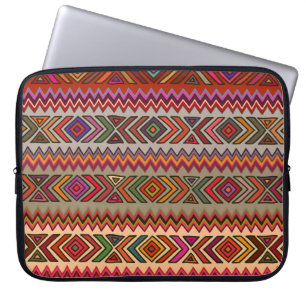Seamless geometric pattern in ethnic style with rh laptop sleeve