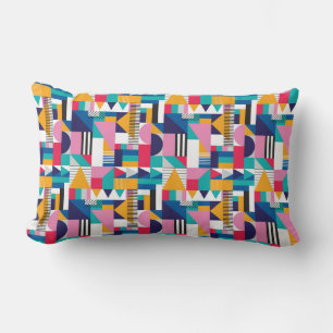 Seamless geometric pattern in modern abstract styl lumbar cushion